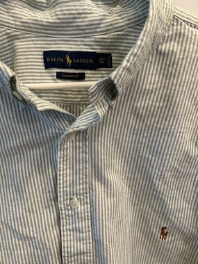 Ralph Lauren Classic Fit  Button-Down Shirt - Light stripe/White 3XLT